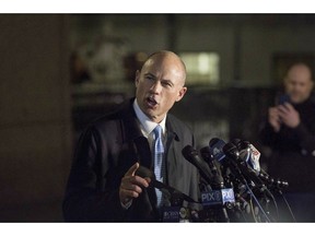 Attorney Michael Avenatti delivers remarks in front of federal court after his initial appearance in an extortion case Monday, March 25, 2019, in New York. Avenatti was arrested Monday on charges that included trying to shake down Nike for as much as $25 million by threatening the company with bad publicity.