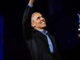 Former U.S. president Barack Obama at the Saddledome in Calgary on Tuesday, March 5, 2019.