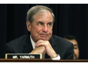 FILE - In this May 24, 2017 file photo, Rep. John Yarmuth, D-Ky., listens to testimony on Capitol Hill in Washington.   Budget Committee Chairman John Yarmuth says he's "not very hopeful" of passing a budget plan through the House.