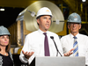 Finance Minister Bill Morneau speaks to reporters after touring of one of ArcelorMittal Dofasco's galvanizing mills in Hamilton, Ont., on Aug. 14, 2018.