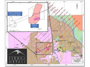 Figure 1 - Geological map of the Bolivar Mine.