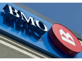 A Bank of Montreal sign is pictured in North Vancouver, B.C. Tuesday, April, 2, 2019.