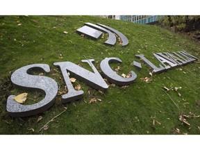 The front lawn of the headquarters of SNC Lavalin is seen Thursday, November 6, 2014 in Montreal.