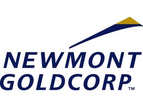 The Newmont Goldcorp logo is seen in this undated handout photo.
