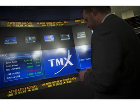 A man works in the broadcast centre at the TMX Group Ltd. in Toronto, on May 9, 2014.