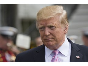 President Donald Trump walks on the South Lawn of the White House in Washington, Monday, April 22, 2019, during the annual White House Easter Egg Roll.