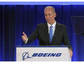 Boeing Chief Executive Officer Dennis Muilenburg speaks at the Boeing Annual General Meeting in Chicago, Monday, April 29, 2019.