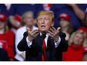 President Donald Trump speaks during a rally in Grand Rapids, Mich., Thursday, March 28, 2019.