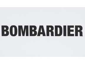 A Bombardier logo is shown at a Bombardier assembly plant in Mirabel, Que., Friday, October 26, 2018.