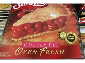FILE - This Monday, Feb. 2, 2009 file photo shows a frozen cherry pie in a store's freezer in Palo Alto, Calif. In 2019, the Food and Drug Administration is preparing to propose getting rid of a federal standard for frozen cherry pie, which say the products must be at least 25% cherries by weight.