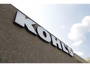 FILE - In this Aug. 28, 2018, fie photo, a Kohl's sign is shown in front of a Kohl's store in Concord, N.C. Kohl's wants you to skip the post office and bring your Amazon returns to its stores. The department store chain says it will accept Amazon returns at all its 1,150 stores starting in July.