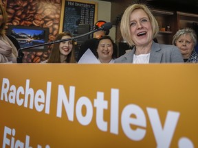 Alberta NDP Leader Rachel Notley makes a campaign stop in Calgary on April 11, 2019.