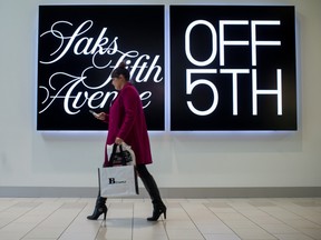 Saks Off Fifth comparable sales declined 2.1 per cent.