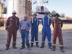 Tamarack Valley Energy employees on a drilling site in Southern Alberta.