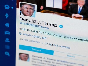 Donald Trump’s Twitter feed. The president has nearly 60 million followers.