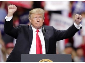 President Donald Trump speaks during a Make America Great Again rally on Saturday, April 27, 2019, in Green Bay, Wis.