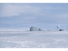 This photo taken on Wednesday, April 3, 2019, shows a radar facility on Kotelny Island, part of the New Siberian Islands archipelago located between the Laptev Sea and the East Siberian Sea, Russia. Russia has made reaffirming its presence in the Arctic the top goal amid an intensifying international rivalry over the region that is believed to hold up to one-quarter of the planet's undiscovered oil and gas.