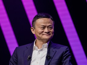 Jack Ma, chairman of Alibaba Group Holding Ltd., reacts during a fireside interview at the Viva Technology conference in Paris, France, on Thursday, May 16, 2019.
