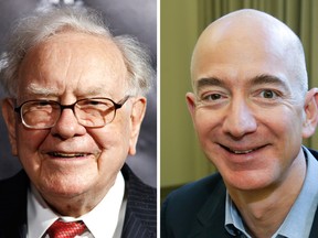 Warren Buffett, left has said that he underestimated Amazon.com's Jeff Bezos, right. Now he is buying his stock.