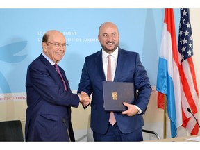 U.S. Secretary of Commerce Wilbur Ross and Luxembourg's Deputy Prime Minister and Minister of the Economy, Etienne Schneider sign memorandum on space co-operation