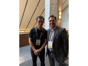 Changpeng Zhao, CEO of Binance, with Dan Schatt, Co-Founder and President of Cred