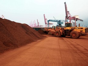 Soil containing rare earths is moved for export in China.