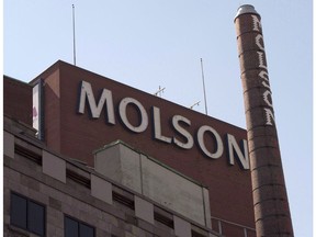 The Molson Coors brewery is seen Wednesday, June 3, 2015 in Montreal. Molson Coors Brewing Co. reported its first-quarter profit fell compared with a year ago when its results received a one-time boost. up