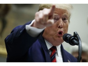 President Donald Trump speaks during a event on medical billing, in the Roosevelt Room of the White House, Thursday, May 9, 2019, in Washington.