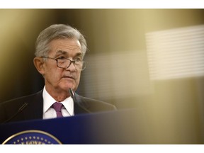 Federal Reserve Board Chair Jerome Powell speaks at a news conference following a two-day meeting of the Federal Open Market Committee, Wednesday, May 1, 2019, in Washington.