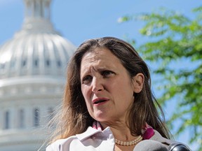 Foreign Affairs Chrystia Freeland introduced a "ways and means" motion in the House of Commons on Monday for the legislation.