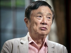 Ren Zhengfei, founder and chief executive of Huawei Technologies Co., speaks during a Bloomberg Television interview at the company's headquarters in Shenzhen, China, on Friday.