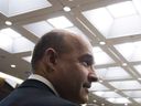 Jim Balsillie arrives to appear as a witness at a Commons privacy and ethics committee in Ottawa on May 10, 2018. The Canadian high-tech pioneer spoke today at the International Grand Committee on Big Data, Privacy and Democracy.