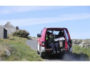 Ballot boxes are transported around Inishbofin island, Ireland, Thursday, May 23, 2019 in preparation for voting in the European Parliament elections. Some 400 million Europeans from 28 countries head to the polls from Thursday to Sunday to choose their representatives at the European Parliament for the next five years.