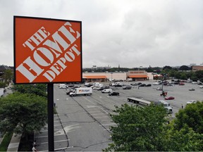 FILE - In this Aug. 14, 2018 file photo shows a Home Depot store in Passaic, N.J. Home Depot is reporting better than expected profit and revenue for the first quarter, though bad weather early in the year and an extra week in the fiscal year dampened the home improvement retailer's comparable store sales. Those sales, watched closely by industry analysts, rose 2.5%, short of the 4.2% they were expecting, according to a survey by Zacks Investment Research.