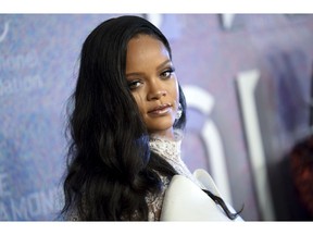 FILE - In this Sept. 13, 2018 file photo, singer Rihanna attends the 4th annual Diamond Ball at Cipriani Wall Street in New York. Rihanna is partnering with LVMH Moët Hennessy Louis Vuitton to launch a new fashion label. The pop star, born Robyn Rihanna Fenty, announced Friday, May 10, 2019, that a new line called Fenty will debut this spring and will be based in Paris.
