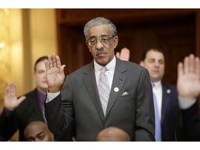 FILE- In this Jan. 9, 2018 file photo, Ronald Rice, D-Newark, N.J., is sworn into the New Jersey Senate in Trenton, N.J. Rice, who is a former police officer, supports ending criminal penalties for marijuana but not legalizing recreational use.