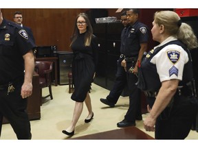 Anna Sorokin arrives for sentencing at New York State Supreme Court, in New York, Thursday, May 9, 2019. Sorokin faces sentencing following her conviction for theft of services and grand larceny. She defrauded celebrity circles in Manhattan and financial institutions into believing she had a fortune of about $67 million overseas.