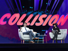 Prime Minister Justin Trudeau participates in an armchair discussion with BroadbandTV Corp. founder Shahrfad Rafaiti, at the Collision tech conference in Toronto on May 20, 2019.