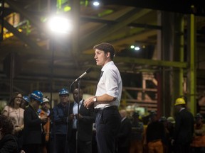 Prime Minister Justin Trudeau at Stelco in Hamilton, Ont., where he announced an end to the U.S. and Canada's steel and aluminum tariffs.