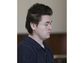 In this Feb. 28, 2019, photo, Christopher W. Cleary, 27, makes a court appearance in Provo, Utah. Cleary's arrest for posting a Facebook threat to kill "as many girls as I see" fit a pattern of behavior for a troubled man with a history of terrorizing women he met over the internet. Cleary's plea deal with Utah prosecutors fits a pattern of lenient punishments common for cyberstalking and online harassment cases. A judge who is scheduled to sentence Cleary on Thursday, May 23, must decide whether to accept prosecutors' recommended sentence of probation.