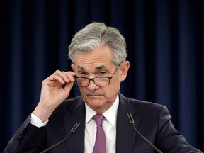Federal Reserve Board Chairman Jerome Powell at his news conference following last month's closed two-day Federal Open Market Committee meeting.