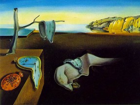 Salvador Dali's "The Persistence of Memory," often interpreted as 'a Surrealist meditation on the collapse of our notions of a fixed cosmic order.'