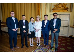 From L to R: Martin Hirche (3rd Dissertation); Junzhou Zhang (2nd Proposal); Anh Dang (2nd Dissertation); Michelle Haurilak (Director Public Relations, Digital & Product Marketing, MK Canada); Shaobo Li (1st Proposal); Kiran Pedada (1st Dissertation).