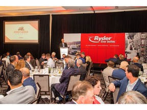 Vice President & General Manager of Ryder Transportation Management Dave Belter addresses packed house at 22nd Annual Ryder Carrier Quality Awards. Ryder recognized 14 U.S. and Canadian carriers for service quality and operational excellence at the event in Chicago on June 6, 2019.