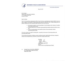FDA Letter of Support for Open Data Sharing