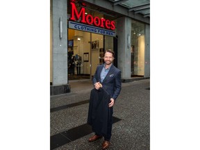 Canadian actor and director Jason Priestley makes the first donation to Moores Clothing for Men's 10th Annual Suit Drive at the retailer's downtown Vancouver store. Starting July 1 to 31, Canadians can donate gently-worn professional clothing at 126 Moores stores nationally. The national cause helps disadvantaged individuals feel confident and look their best on job interviews in effort to change their lives by entering the workforce.