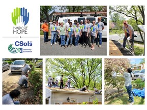 CSols, Inc. team members working on the Hands of Hope house.