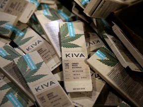 Marijuana-infused chocolate bars in California.