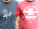 Muskoka Brewery t-shirt, left, and Molson Coors', right. The lawsuit calls for Molson to destroy or hand over the t-shirts, the beer boxes they come in and anything else depicting the Muskoka chair.