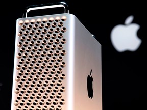 Apple's new Mac Pro on display in the showroom during Apple's Worldwide Developer Conference (WWDC) in San Jose, California on June 3, 2019.